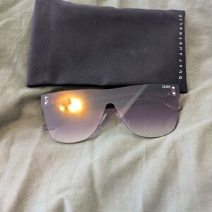 Quay Australia Rimless Shield Sunglasses in Gray Gradient